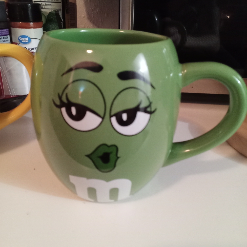 Green M&M Character Ceramic Mug